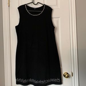 Reitmans Black Midi Dress with White Accents